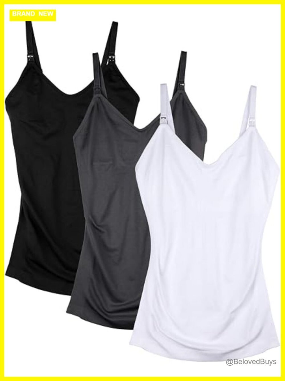 Seamless Nursing Tank Cami for Breastfeeding with Adjustable Straps